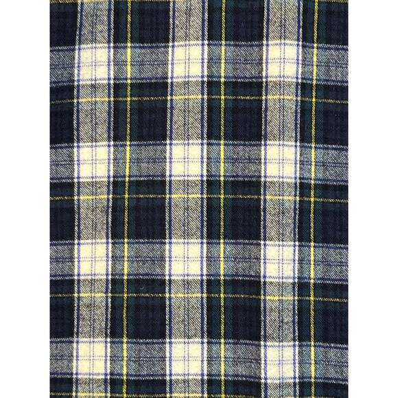 LL Bean Mens 1X Long Sleeve Flannel Blue White Plaid Button Front Shirt - Picture 8 of 8